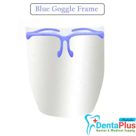 Face Shield - Reusable Frame Goggle Type (10 Shield+1Frame) Blue