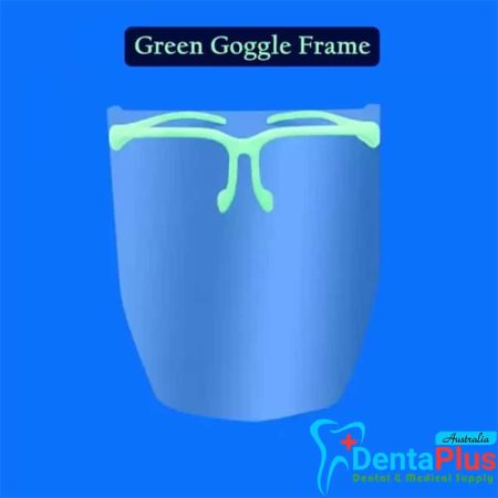 Face Shield - Reusable Frame Goggle Type (10 Shield+1Frame) Green