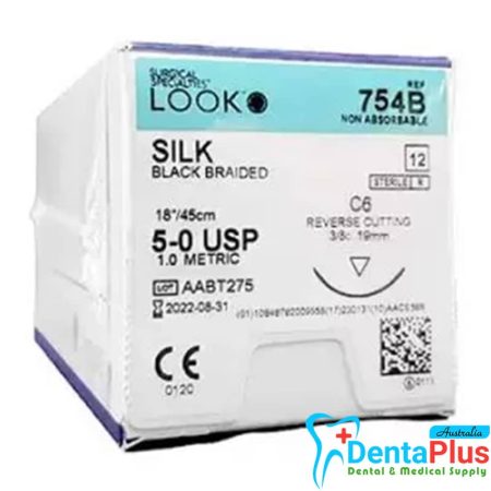 Sutures Look Silk (12pcs/pkt) - 754B-5-0-C6-3/8C-19mm
