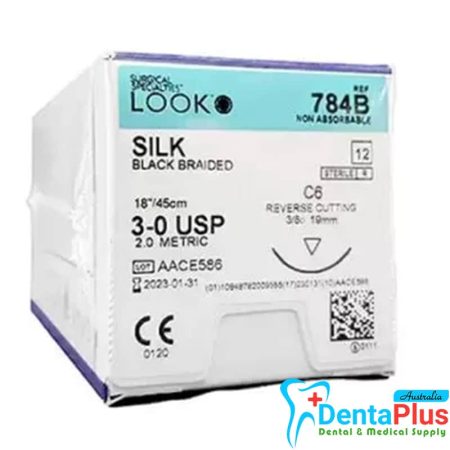 Sutures Look Silk (12pcs/pkt) - 784B-3-0-C6 -3/8c-19mm