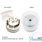 Bur Holders 60 Holes Plastic with Clear Lid – Round