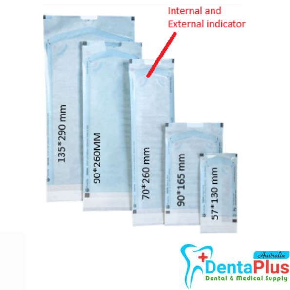 Self-Sealing Sterilisation Pouches, Dual Indicators (Internal and External) QSafe 200pcs/pkt