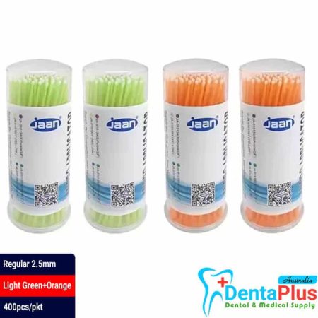 Dental Disposable Micro Applicators #400pcs/pkt - Regular 2.5mm (Light Green+Orange)
