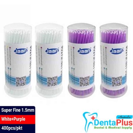 Dental Disposable Micro Applicators #400pcs/pkt - Super Fine 1.5mm (White+Purple)