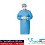 Disposable Isolation Gown Tie Up Blue Steril Regular
