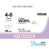 Sutures Absorbable Vicryl (Ethicon) Pack of 12 - 4-0-19mm-3-8c-45cm