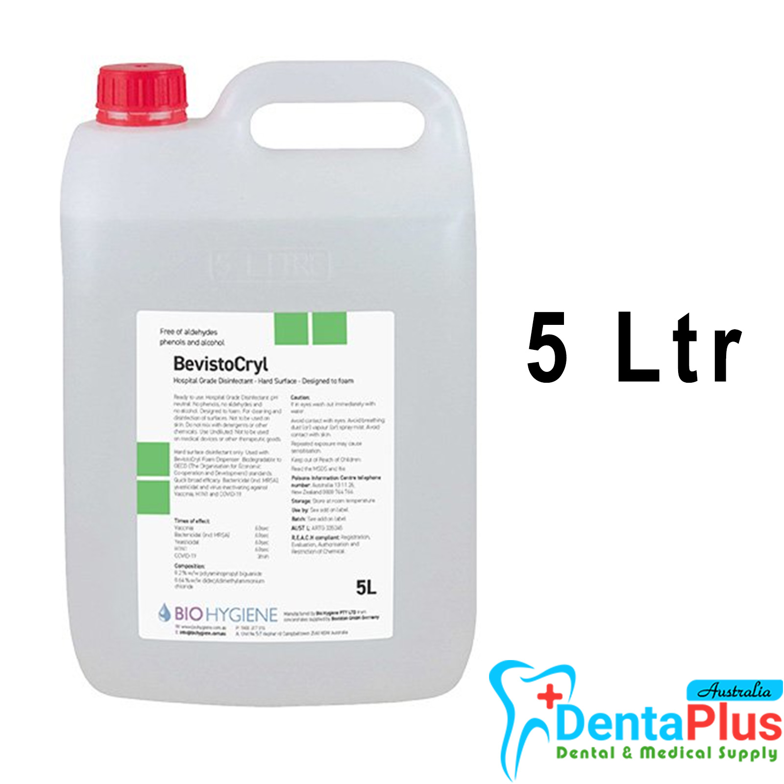 Bio Hygiene BevistoCryl Hospital Grade Disinfectant - Hard Surfaces - BevistoCryl 5 Ltr