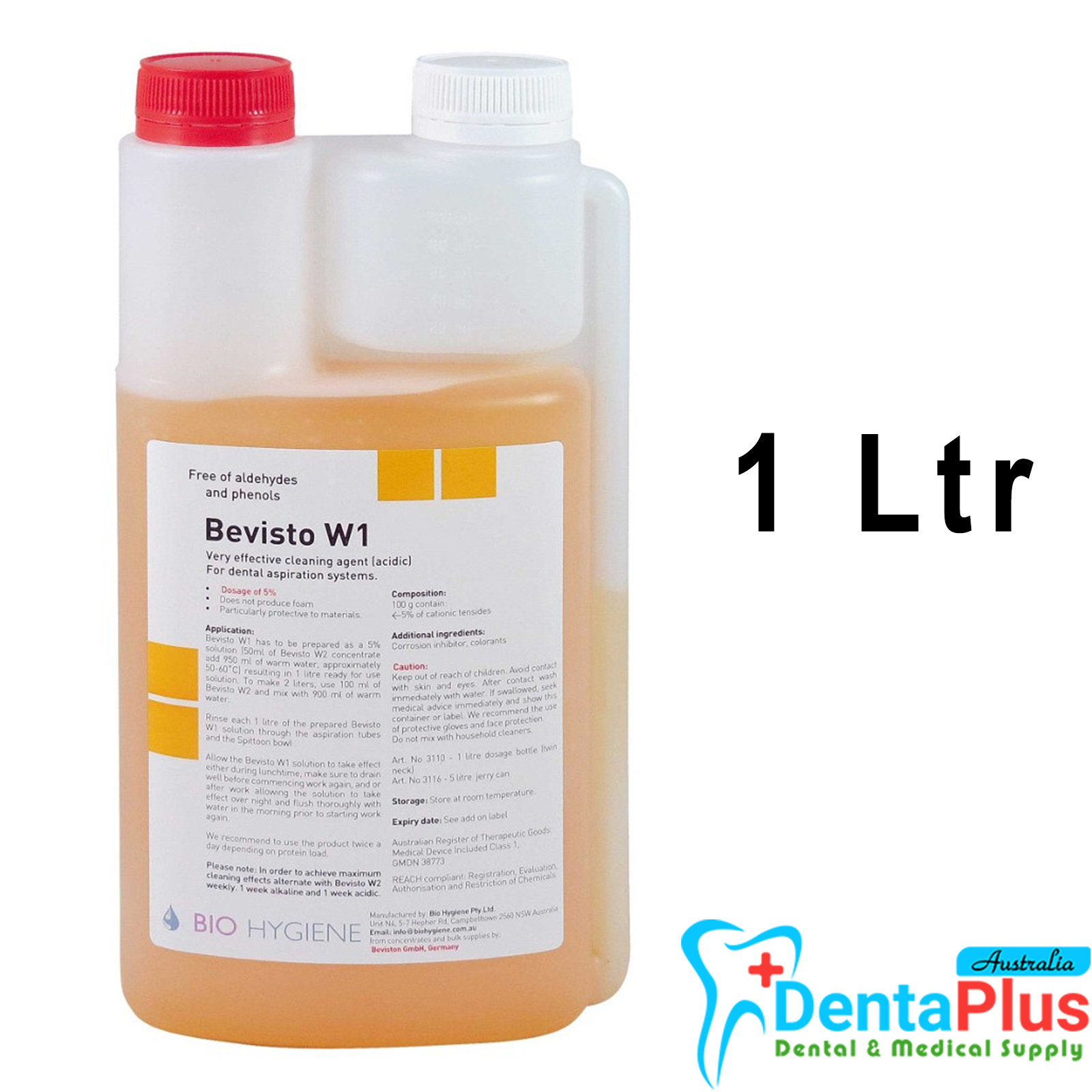 Bio Hygiene Bevisto Suction Cleaner W1 (ACIDIC) - Bevisto W1 1 Ltr