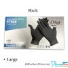 Black Nitrile Powder Free Disposable Gloves (QSAFE ) #100pcs/box - large