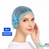 Bouffant Clip Cap/Hair Net - Blue and white #100Pcs/pkt - blue