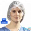 Bouffant Clip Cap/Hair Net - Blue and white #100Pcs/pkt - white