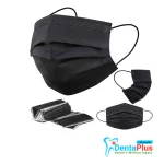 Disposable-Face-Masks-3-Ply-Black-With-Earloops