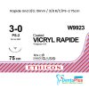 Sutures Absorbable Vicryl (Ethicon) Pack of 12 - rapide-und-3-0-19mm-3-8-r-c-ps-2-75cm