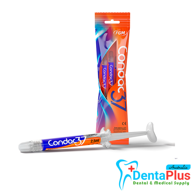 Condac 37% Etching Gel – 3 x 2.5 mL Syringes with 3 Applicator Tips