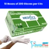 Mediflex SensiMax Powder-Free Latex Examination Gloves – 200 Gloves/Box, 10 Boxes/CTN (2,000 Gloves) - Medium - carton