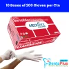 Mediflex SensiMax Powder-Free Latex Examination Gloves – 200 Gloves/Box, 10 Boxes/CTN (2,000 Gloves) - Small - carton