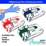 Mediflex Titan Powder Free Blue Nitrile Gloves- CTN1000