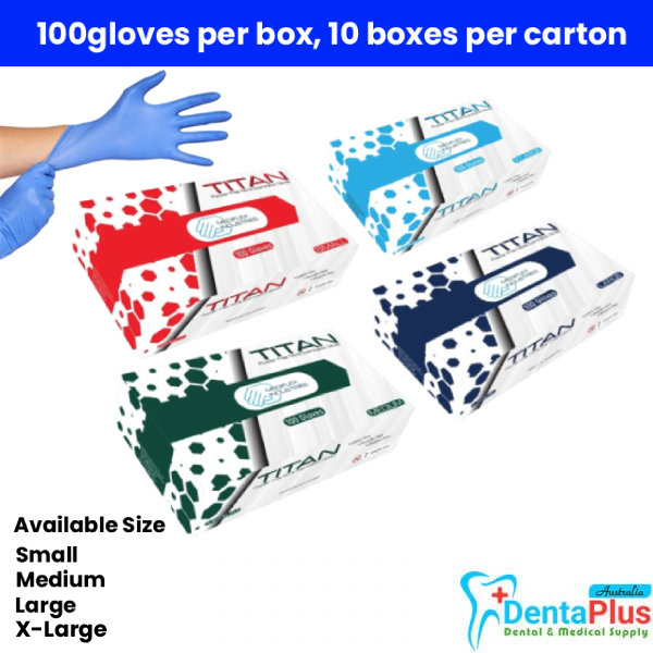 Mediflex Titan Powder Free Blue Nitrile Gloves – 100/Box, 10 Boxes/Carton, 1000/CTN