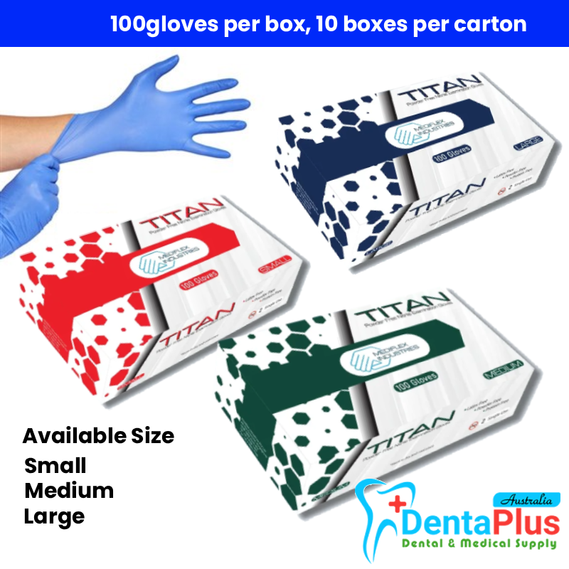 Mediflex Titan Powder Free Blue Nitrile Gloves – 100/Box, 10 Boxes/Carton, 1000/CTN
